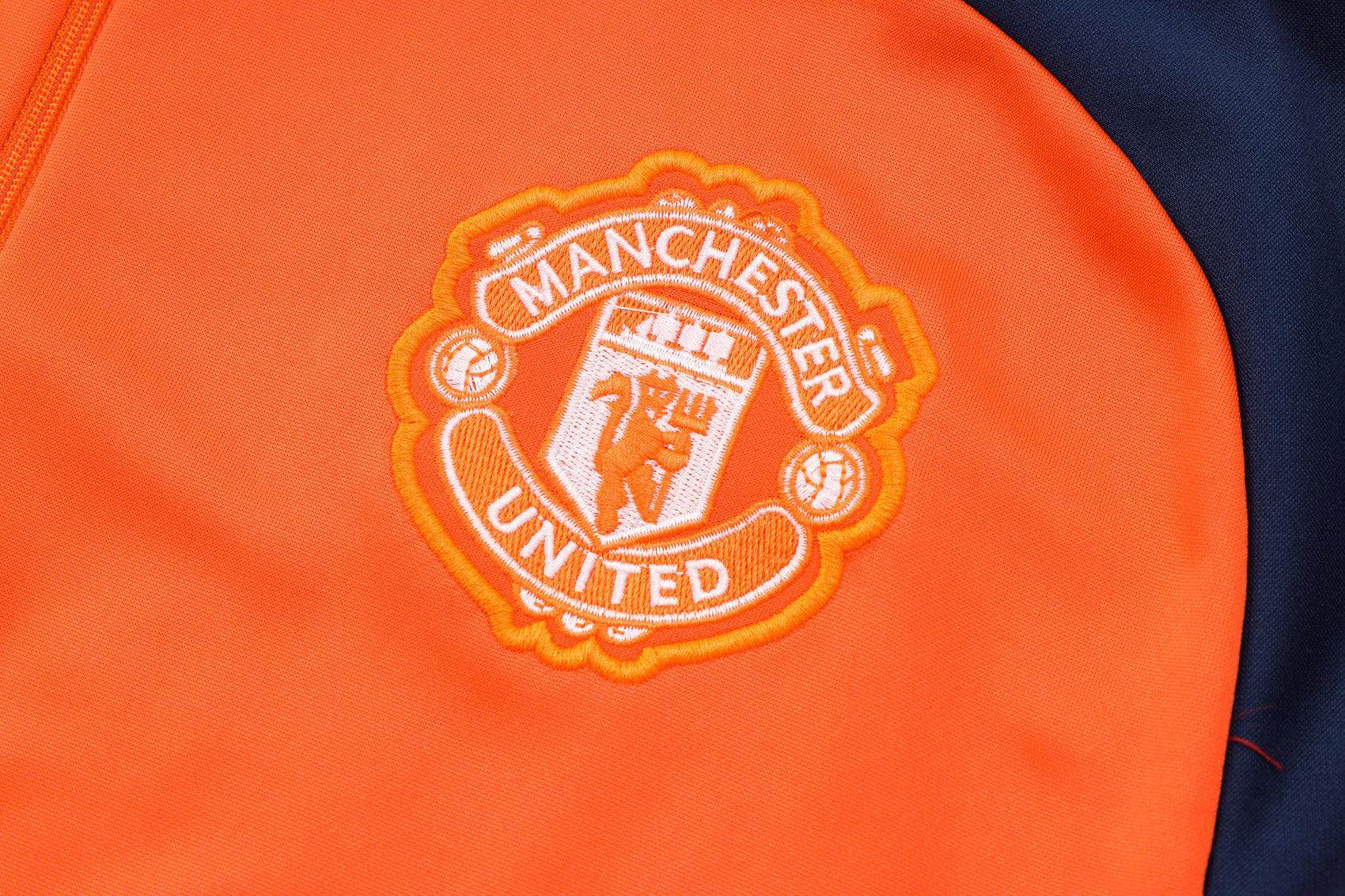 Manchester United Dark Blue and Orange Tracksuit - JerseyLegacy