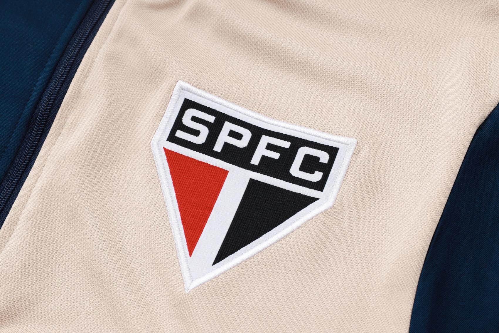 Sao Paolo Dark Blue and Beige Tracksuit - JerseyLegacy