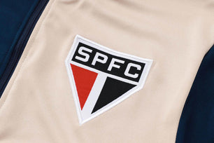 Sao Paolo Dark Blue and Beige Tracksuit - JerseyLegacy