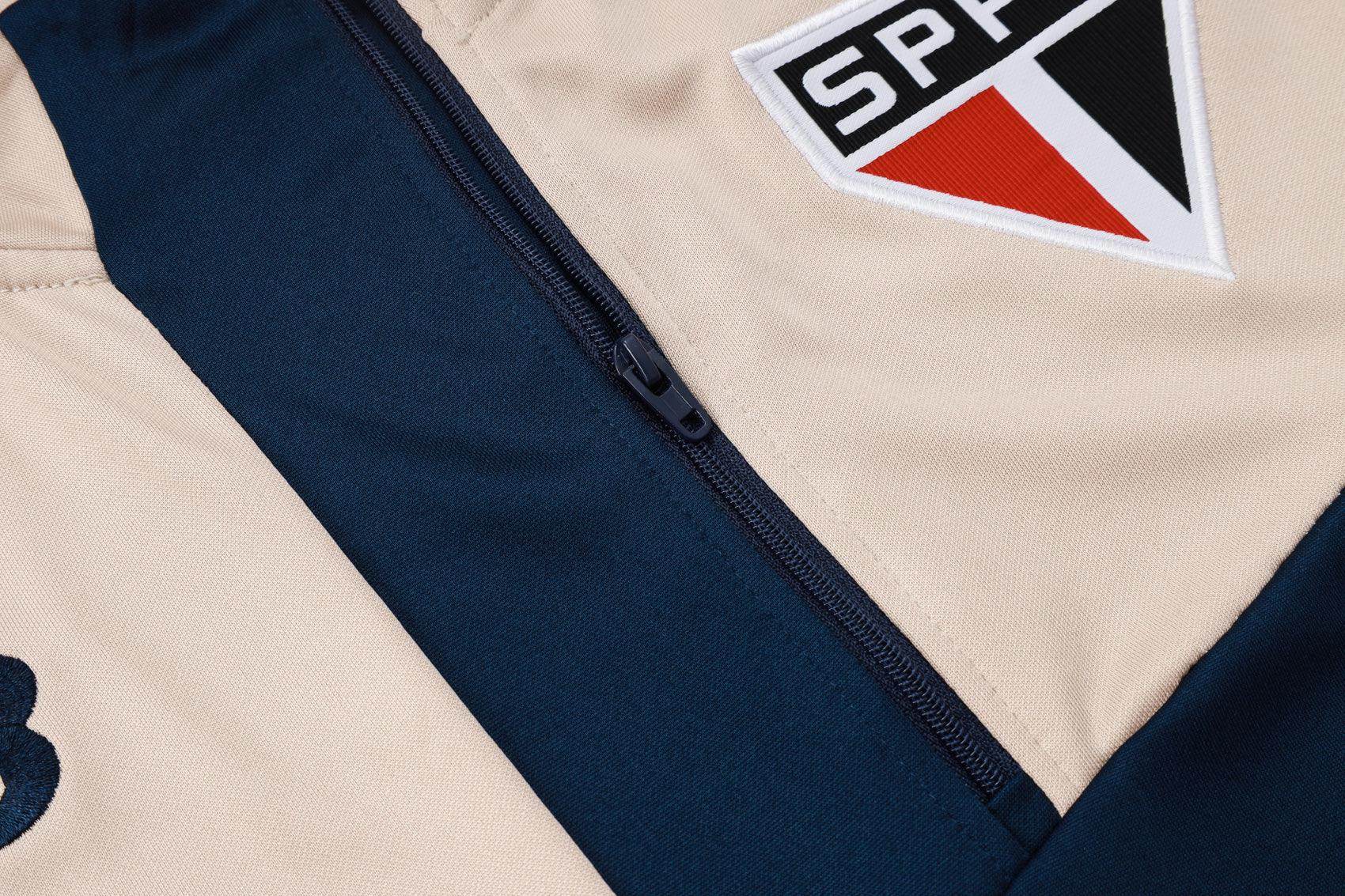 Sao Paolo Dark Blue and Beige Tracksuit - JerseyLegacy