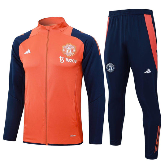 Manchester United Drak Blue and Orange Tracksuit II - JerseyLegacy
