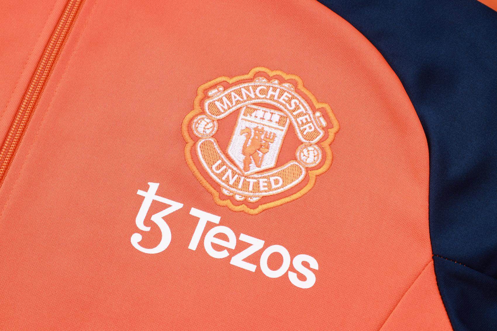 Manchester United Drak Blue and Orange Tracksuit II - JerseyLegacy
