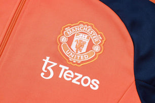 Manchester United Drak Blue and Orange Tracksuit II - JerseyLegacy