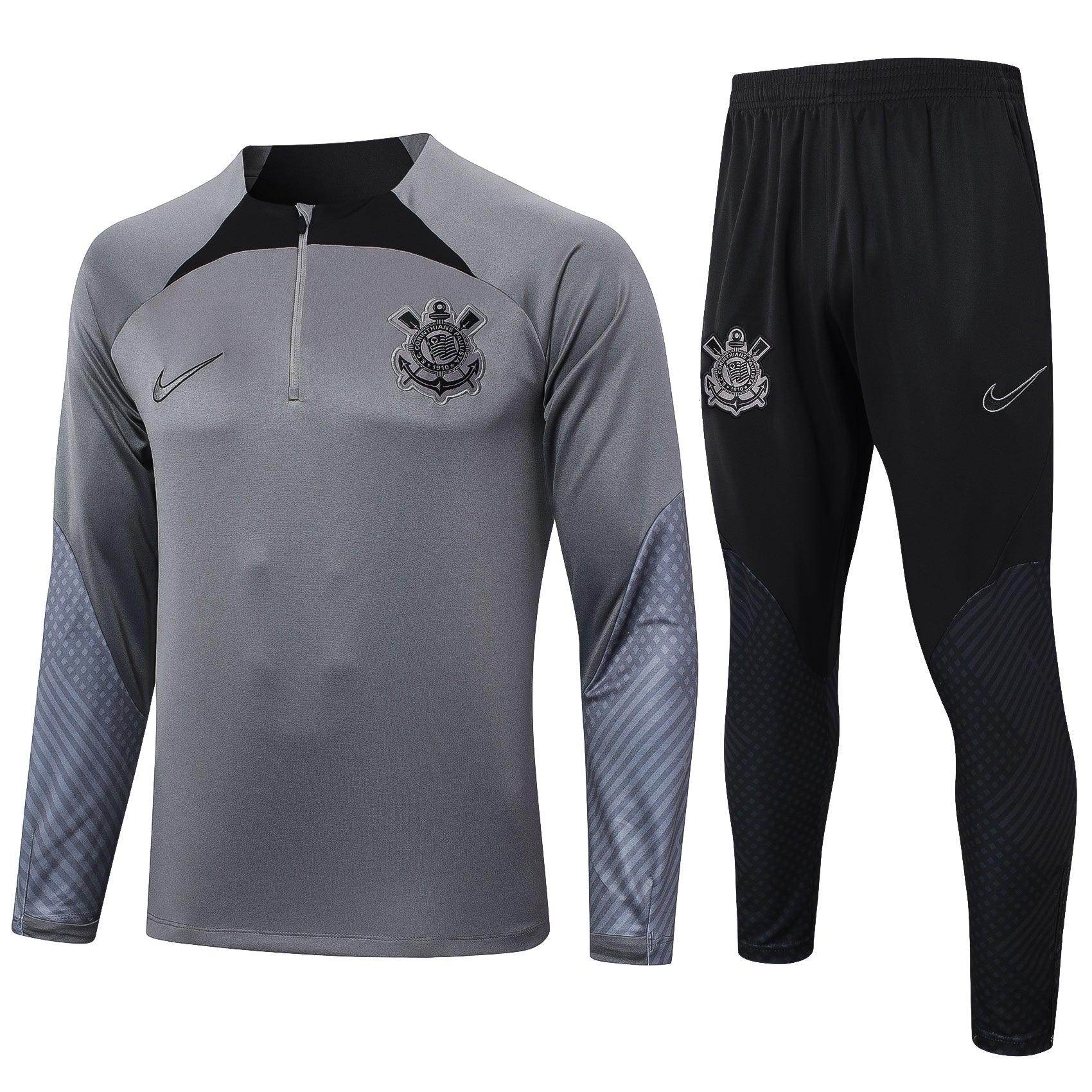 Corinthians Black and Grey Tracksuit - JerseyLegacy