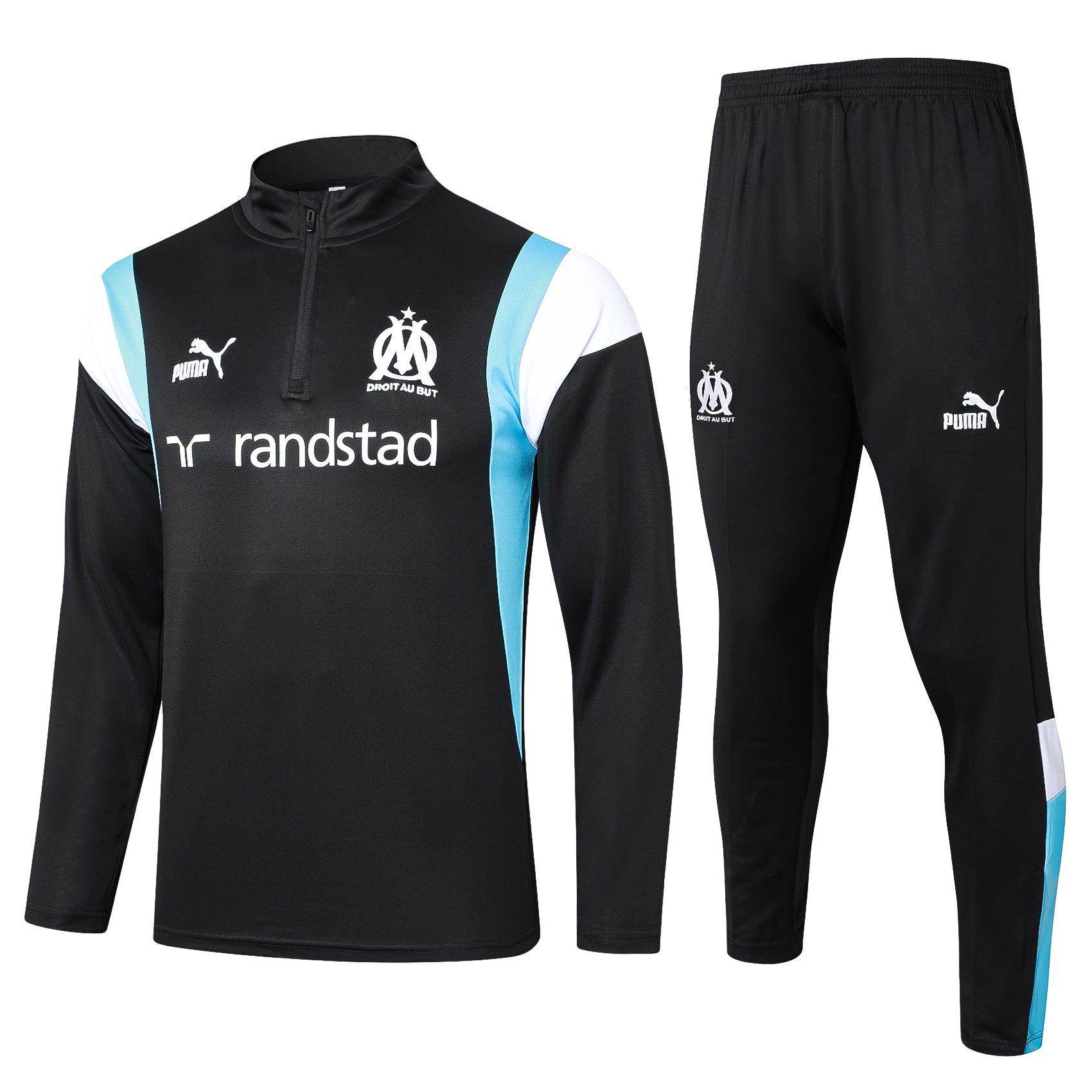Olympique de Marseille Black Tracksuit - JerseyLegacy