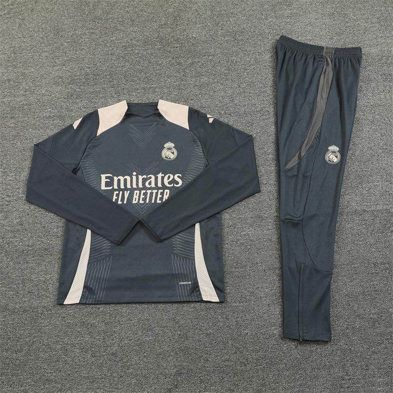 Real Madrid Grey Tracksuit II - JerseyLegacy