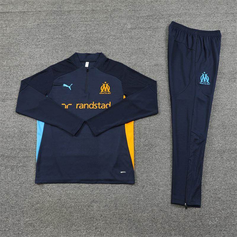 Olympique de Marseille Dark Blue Tracksuit - JerseyLegacy