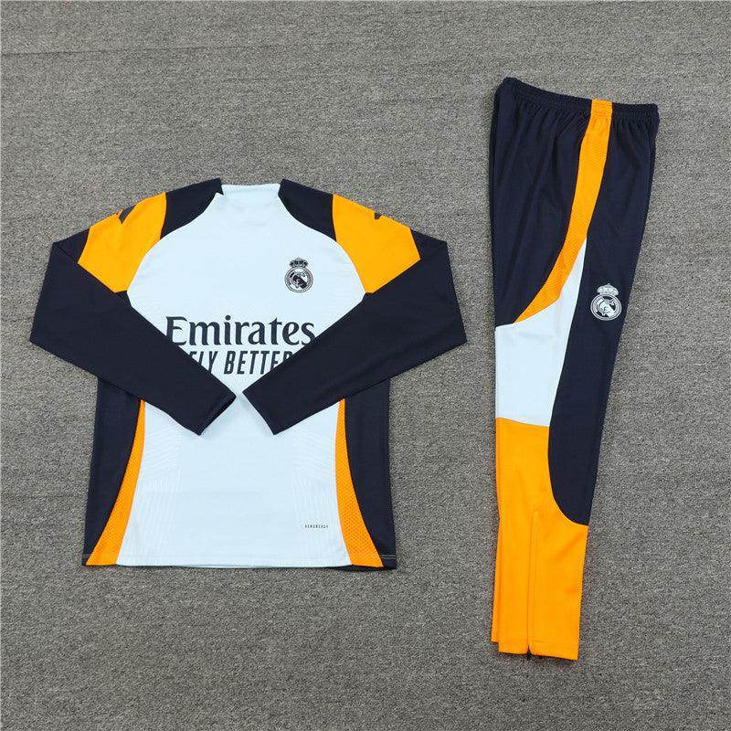 Real Madrid Drak Blue and White Tracksuit III - JerseyLegacy