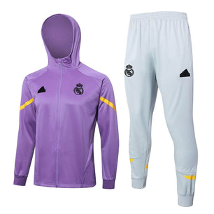 Real Madrid White and Violet Tracksuit - JerseyLegacy