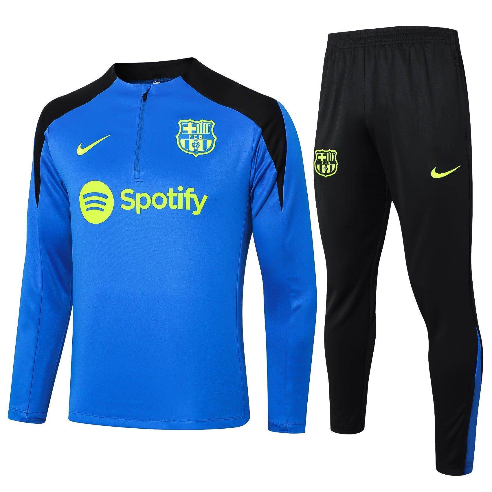 FC Barcelona Black and Blue Tracksuit - JerseyLegacy