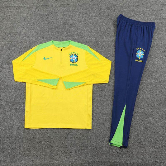 Brazil Dark Blue and Yellow Tracksuit - JerseyLegacy