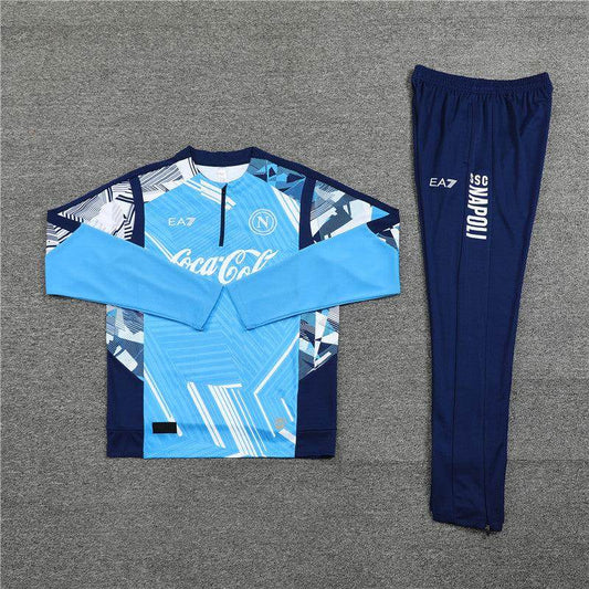 Napoli Dark Blue and Light Blue Tracksuit - JerseyLegacy