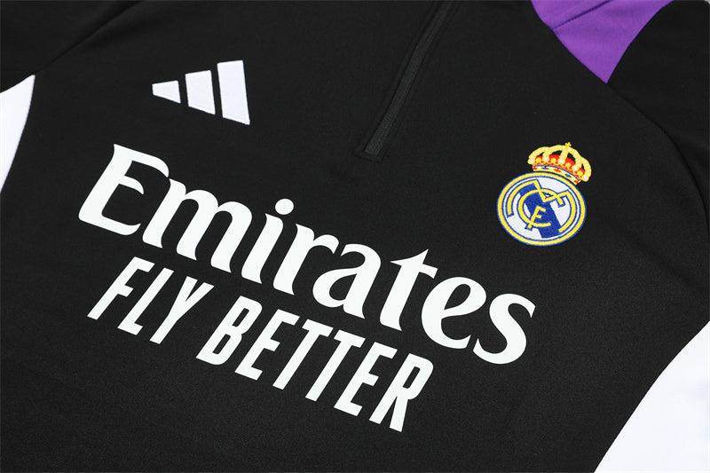 Real Madrid Black and Purple Tracksuit - JerseyLegacy