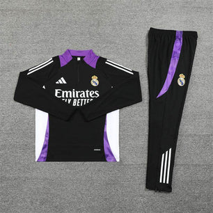 Real Madrid Black and Purple Tracksuit - JerseyLegacy