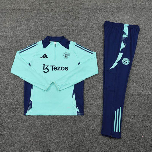 Manchester United Dark Blue and Mint Tracksuit - JerseyLegacy