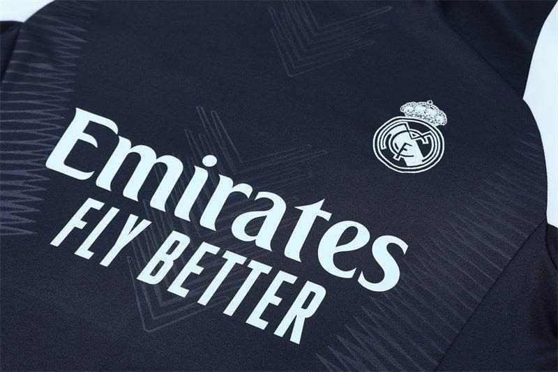 Real Madrid Dark Blue and Orange Tracksuit - JerseyLegacy