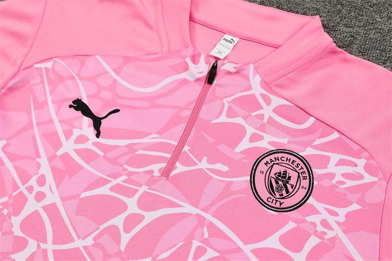 Manchester City Black and Pink Tracksuit - JerseyLegacy