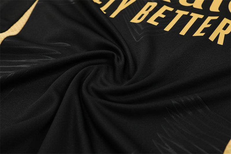 Real Madrid Black and Gold Tracksuit - JerseyLegacy