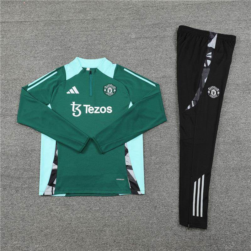 Manchester United Black and Green Tracksuit - JerseyLegacy
