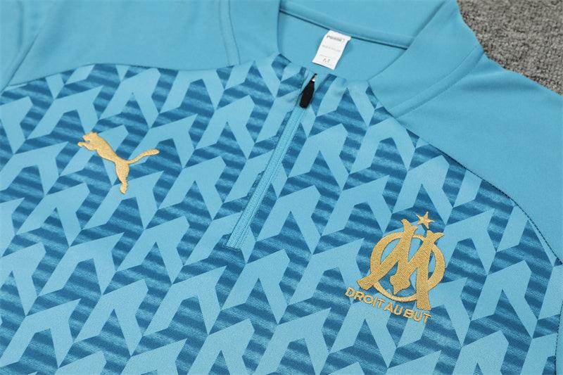 Olympique de Marseille Blue and Light Blue Tracksuit - JerseyLegacy