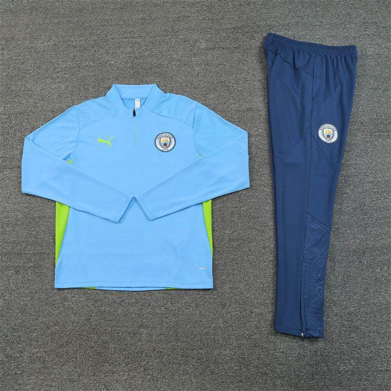 Manchester City Blue and Light Blue Tracksuit - JerseyLegacy