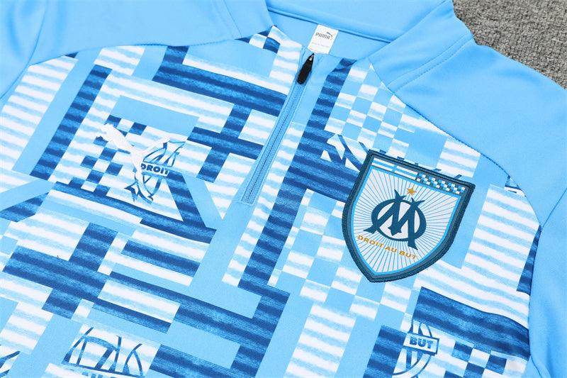 Olympique de Marseille Blue and Light Blue Tracksuit - JerseyLegacy