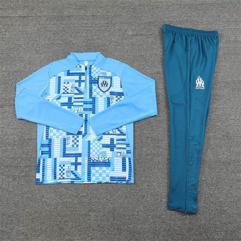 Olympique de Marseille Blue and Light Blue Tracksuit - JerseyLegacy