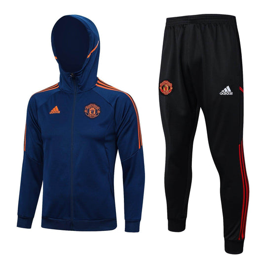 Manchester United Black and Dark Blue Tracksuit - JerseyLegacy