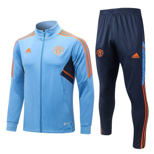 Manchester United Dark Blue and Light Blue Tracksuit - JerseyLegacy
