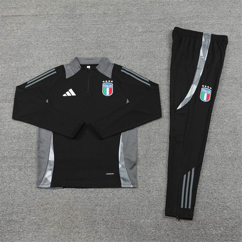 Italy Black and Grey Tracksuit - JerseyLegacy