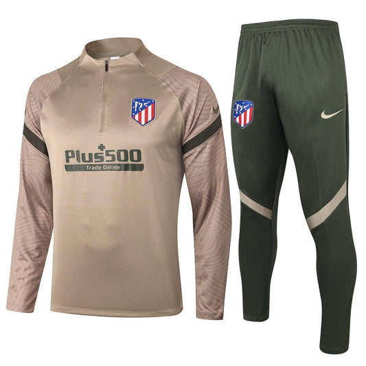 Atletico Madrid Military Green and Beige Tracksuit - JerseyLegacy