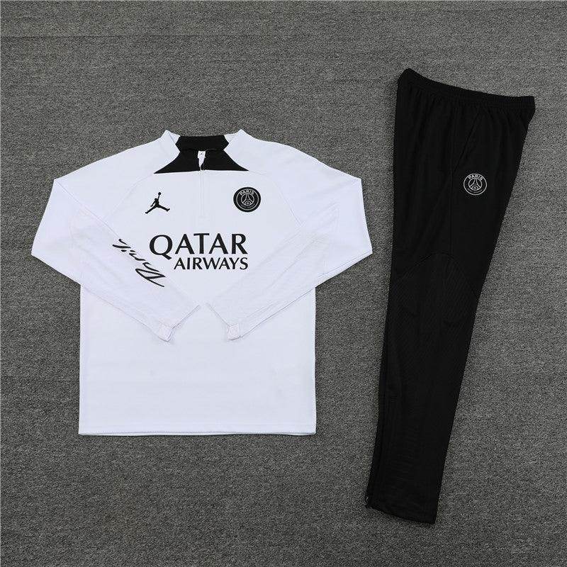 Paris Saint Germain Black and White Tracksuit - JerseyLegacy