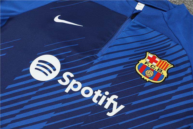 FC Barcelona Dark Blue and Blue Tracksuit - JerseyLegacy