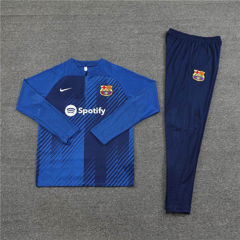 FC Barcelona Dark Blue and Blue Tracksuit - JerseyLegacy