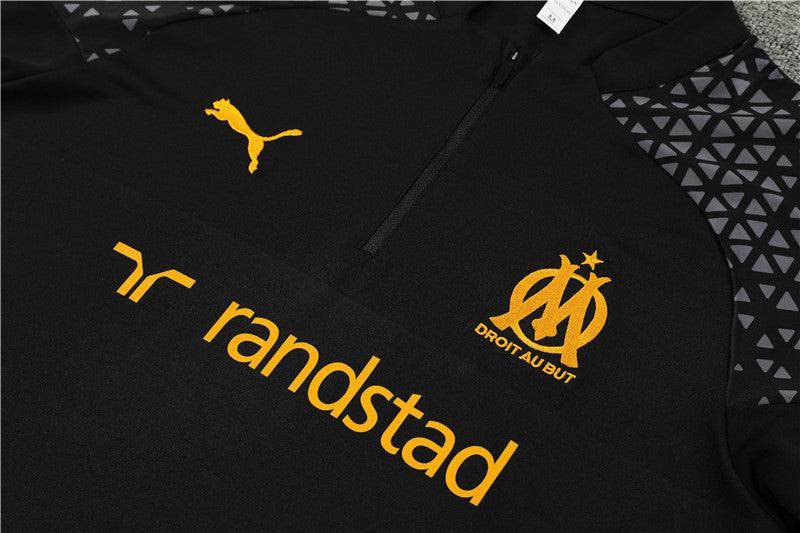 Olympique de Marseille Black Tracksuit - JerseyLegacy