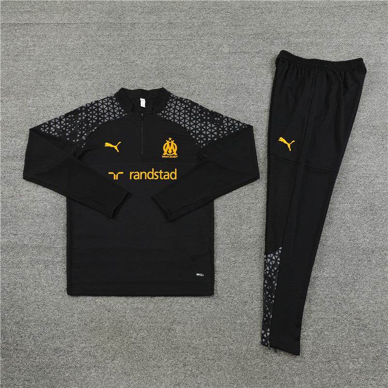 Olympique de Marseille Black Tracksuit - JerseyLegacy