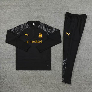 Olympique de Marseille Black Tracksuit - JerseyLegacy