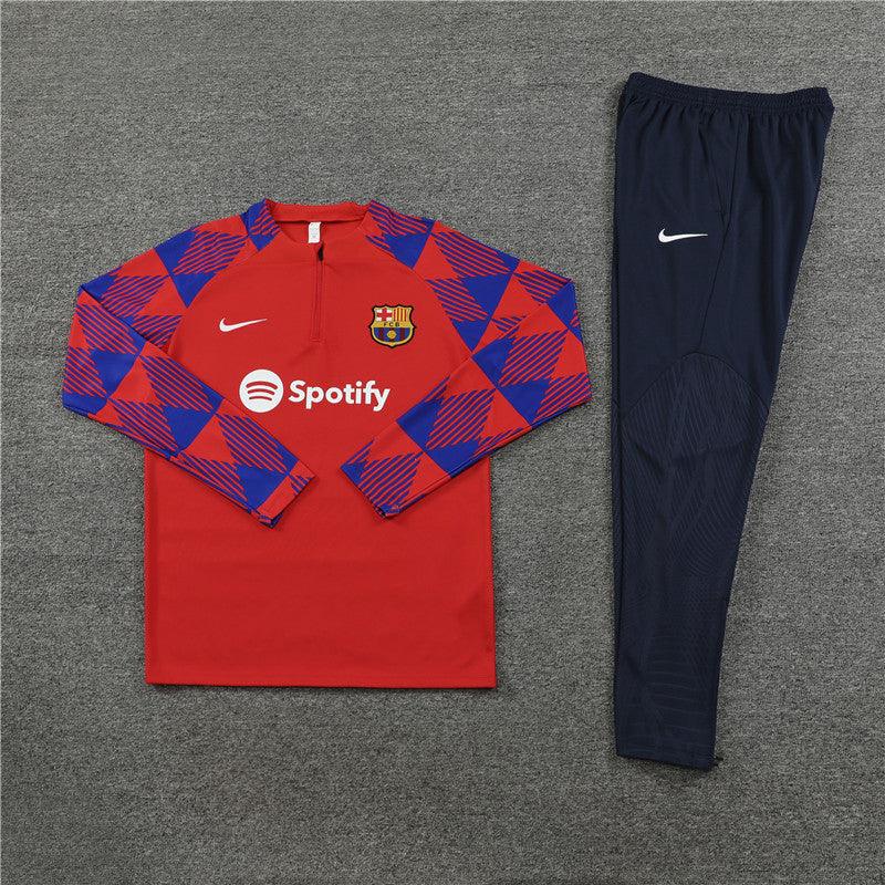 FC Barcelona "Crimson Checkmate" Tracksuit - JerseyLegacy