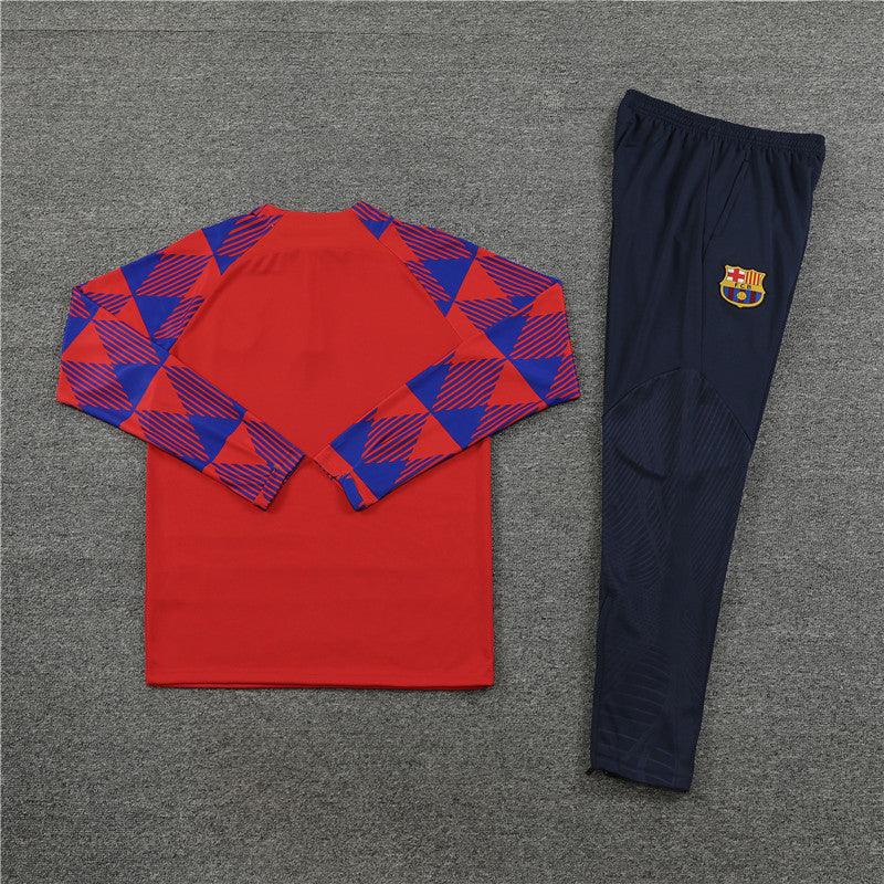 FC Barcelona "Crimson Checkmate" Tracksuit - JerseyLegacy