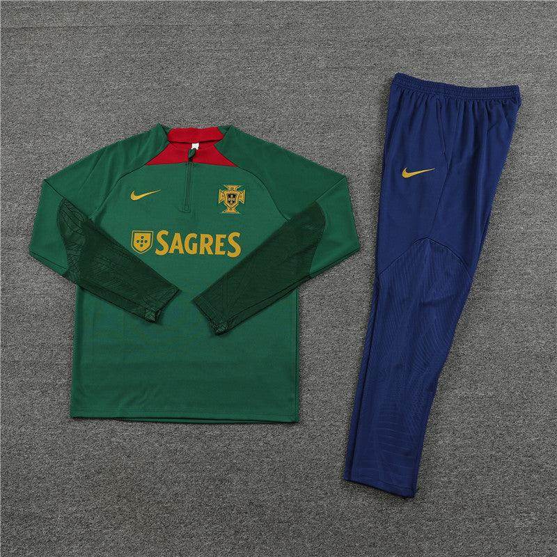 Portugal Dark Blue and Green Tracksuit - JerseyLegacy