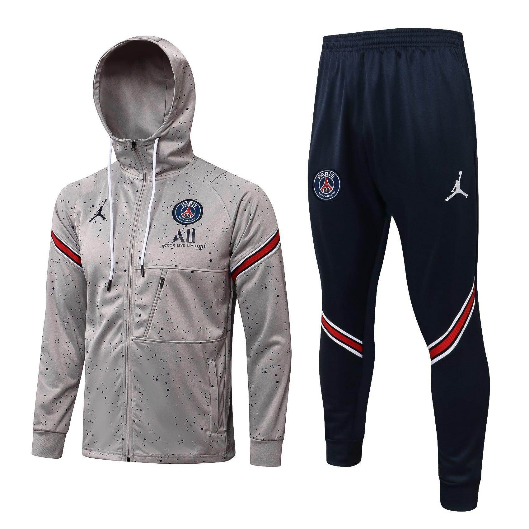 Paris Saint German Dark Blue and Grey Tracksuit - JerseyLegacy