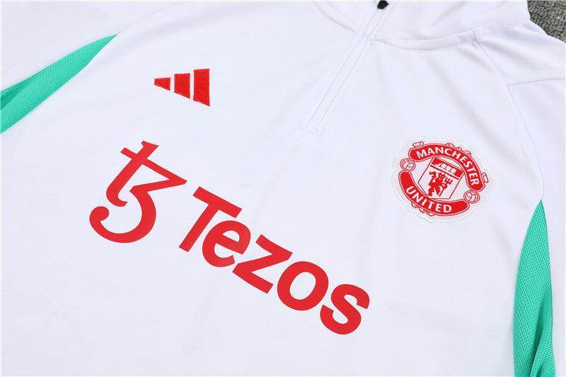 Manchester United Black and White Tracksuit - JerseyLegacy
