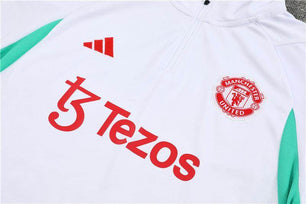Manchester United Black and White Tracksuit - JerseyLegacy