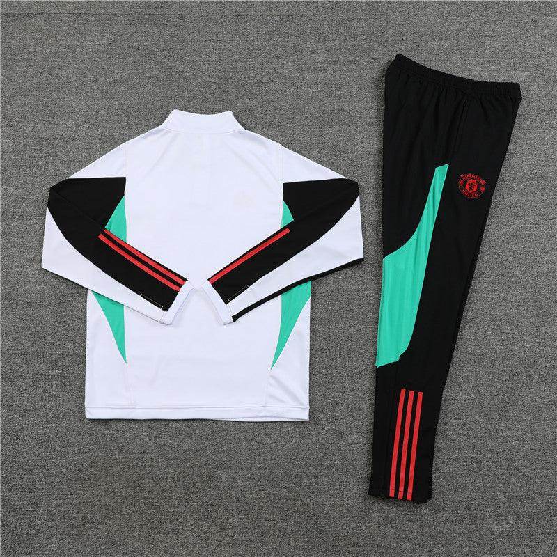 Manchester United Black and White Tracksuit - JerseyLegacy