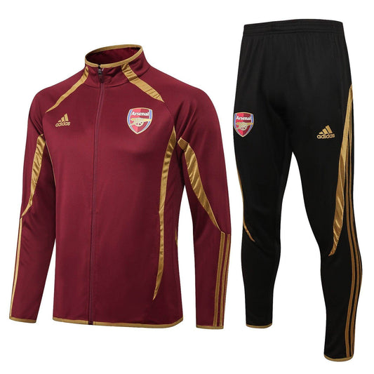 Arsenal Black and Dark Red Tracksuit - JerseyLegacy