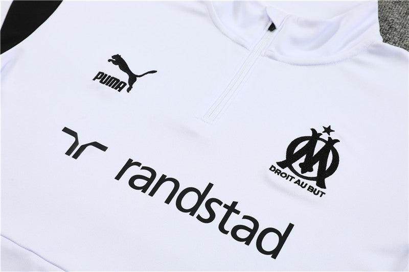 Olympique de Marseille Black and White Tracksuit - JerseyLegacy