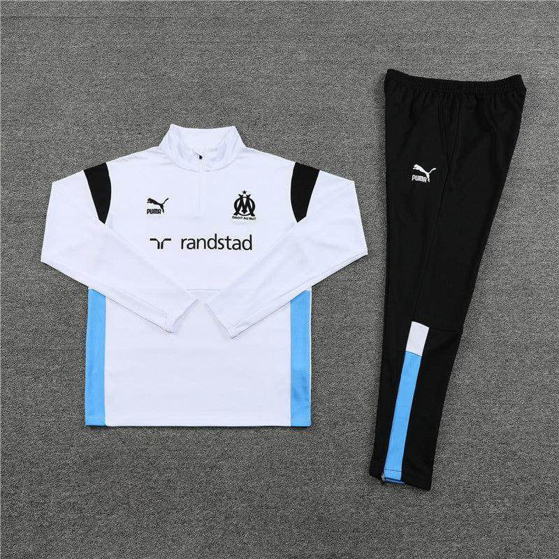 Olympique de Marseille Black and White Tracksuit - JerseyLegacy