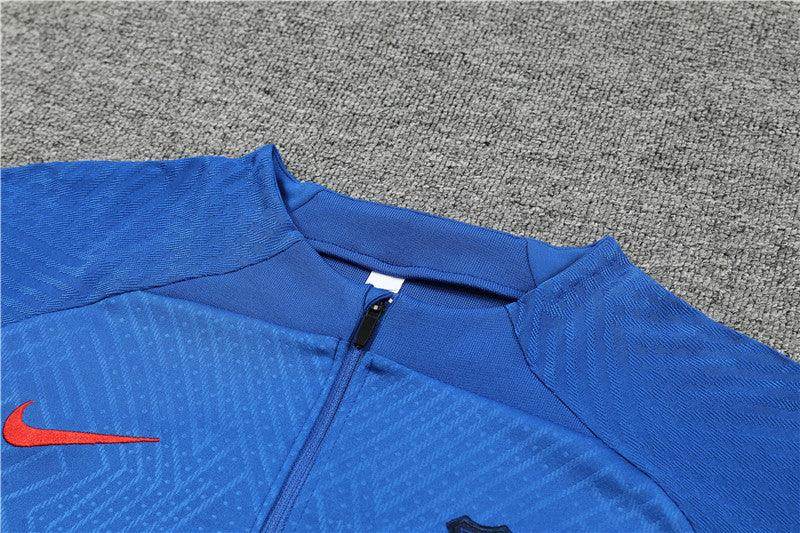 FC Barcelona Dark Blue and Blue Tracksuit - JerseyLegacy