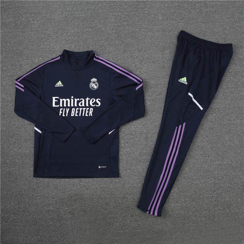 Real Madrid Dark Blue Tracksuit - JerseyLegacy