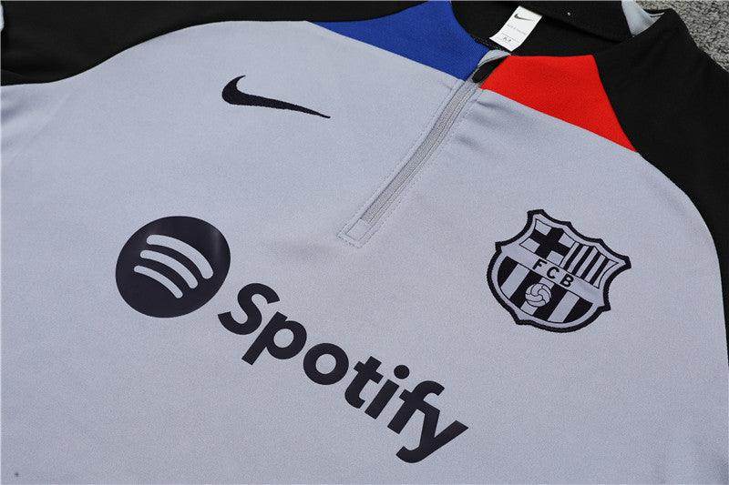 FC Barcelona Black and Grey Tracksuit - JerseyLegacy